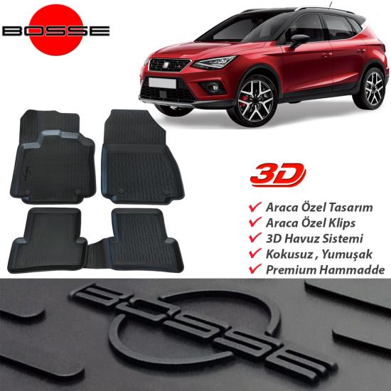 Seat Arona Paspas Araca Özel 3D Havuzlu 2017 2023 Arası BOSSE Paspas