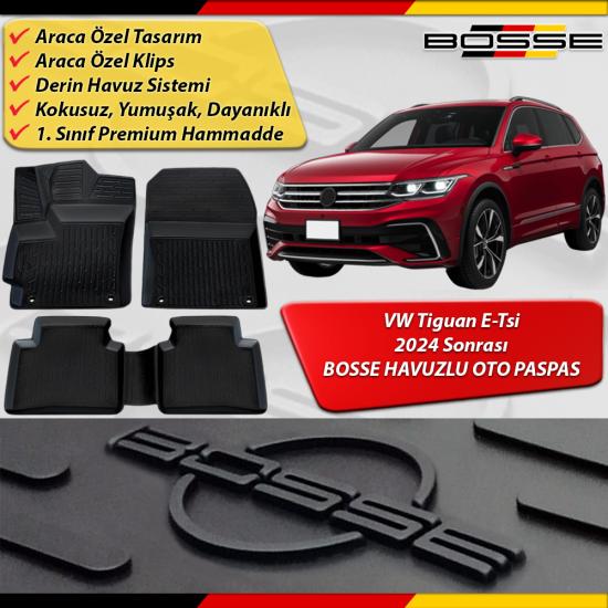 VW Tiguan Paspas Araca Özel (E-Tsi) 2024 Sonrası BOSSE Paspas 3D Havuzlu